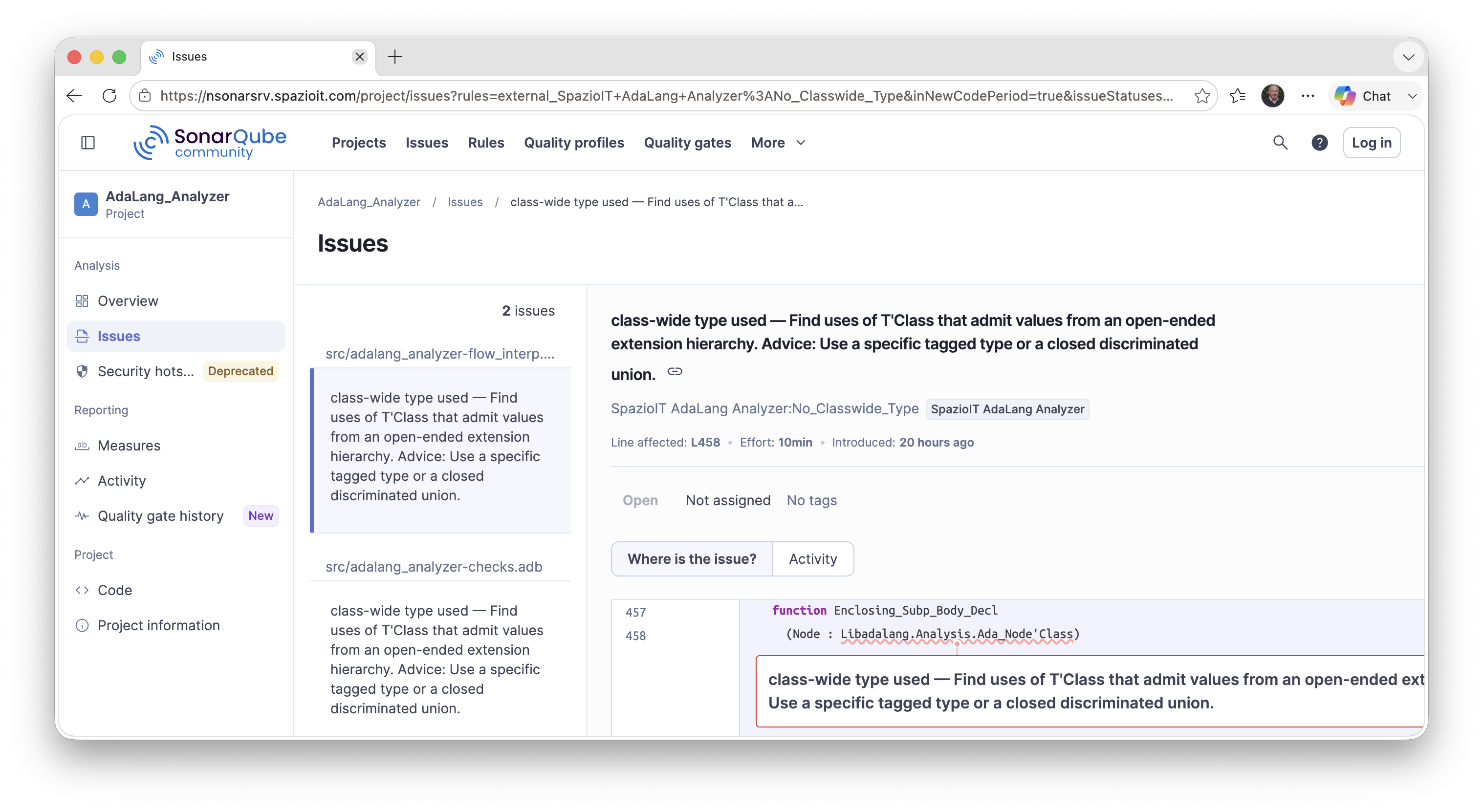 Spazio IT Ada Plugin in azione