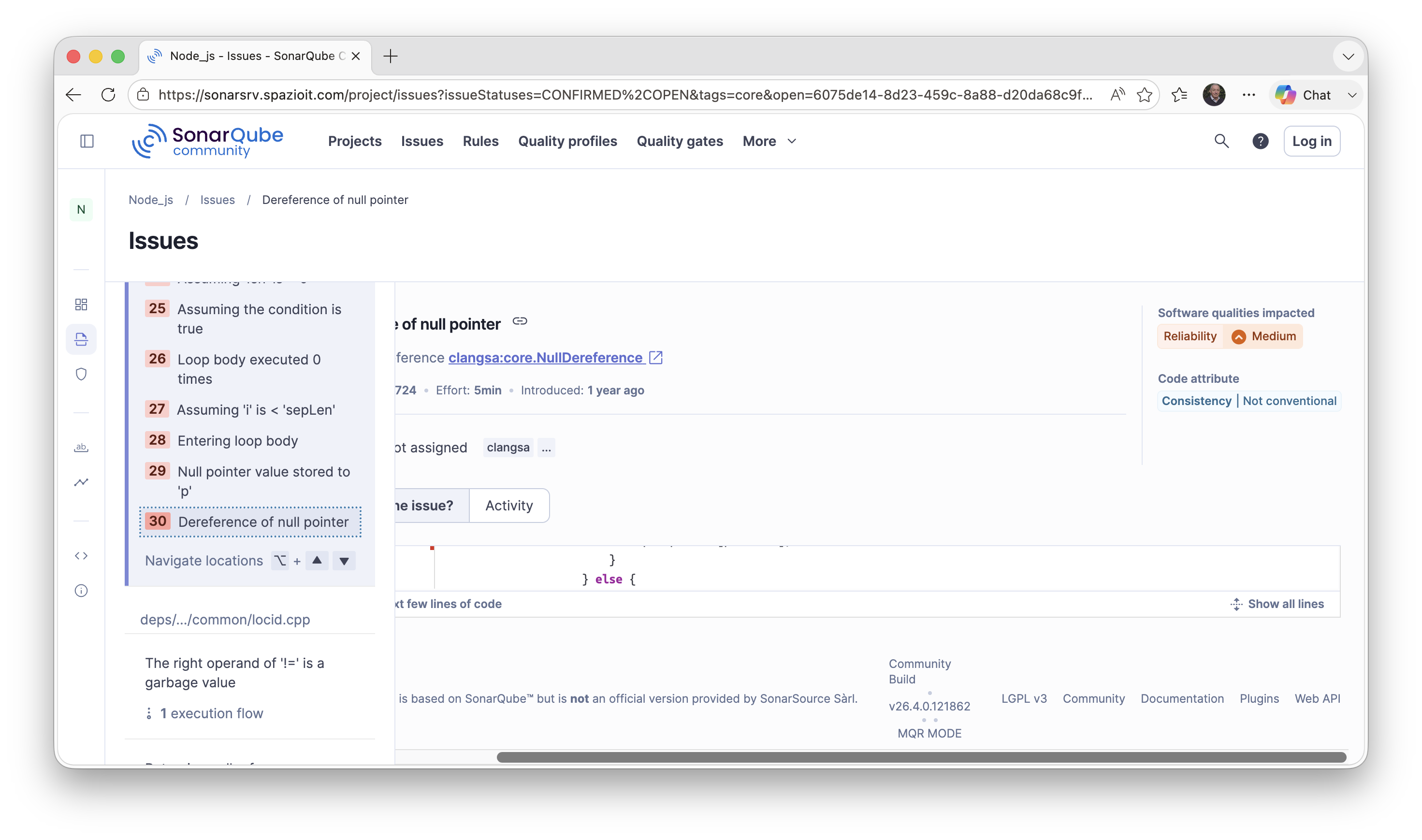 Il C/C++ Plugin di Spazio IT integrato con SonarQube 26.4.